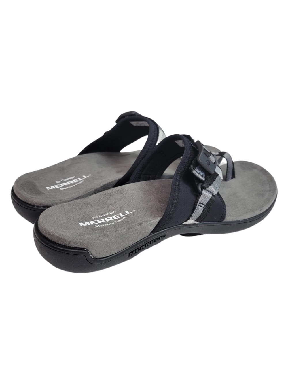 Merrell Womens District 3 Wrap Web Black Gray Slide Memory Foam Sandals SZ 8 - Picture 8 of 10
